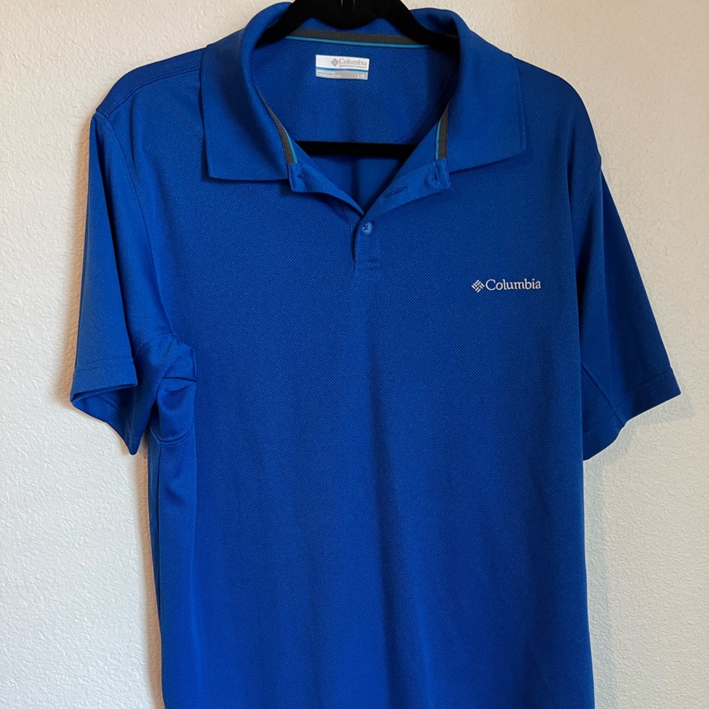 Mens Columbia Blue Polo